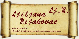 Ljiljana Mijakovac vizit kartica
